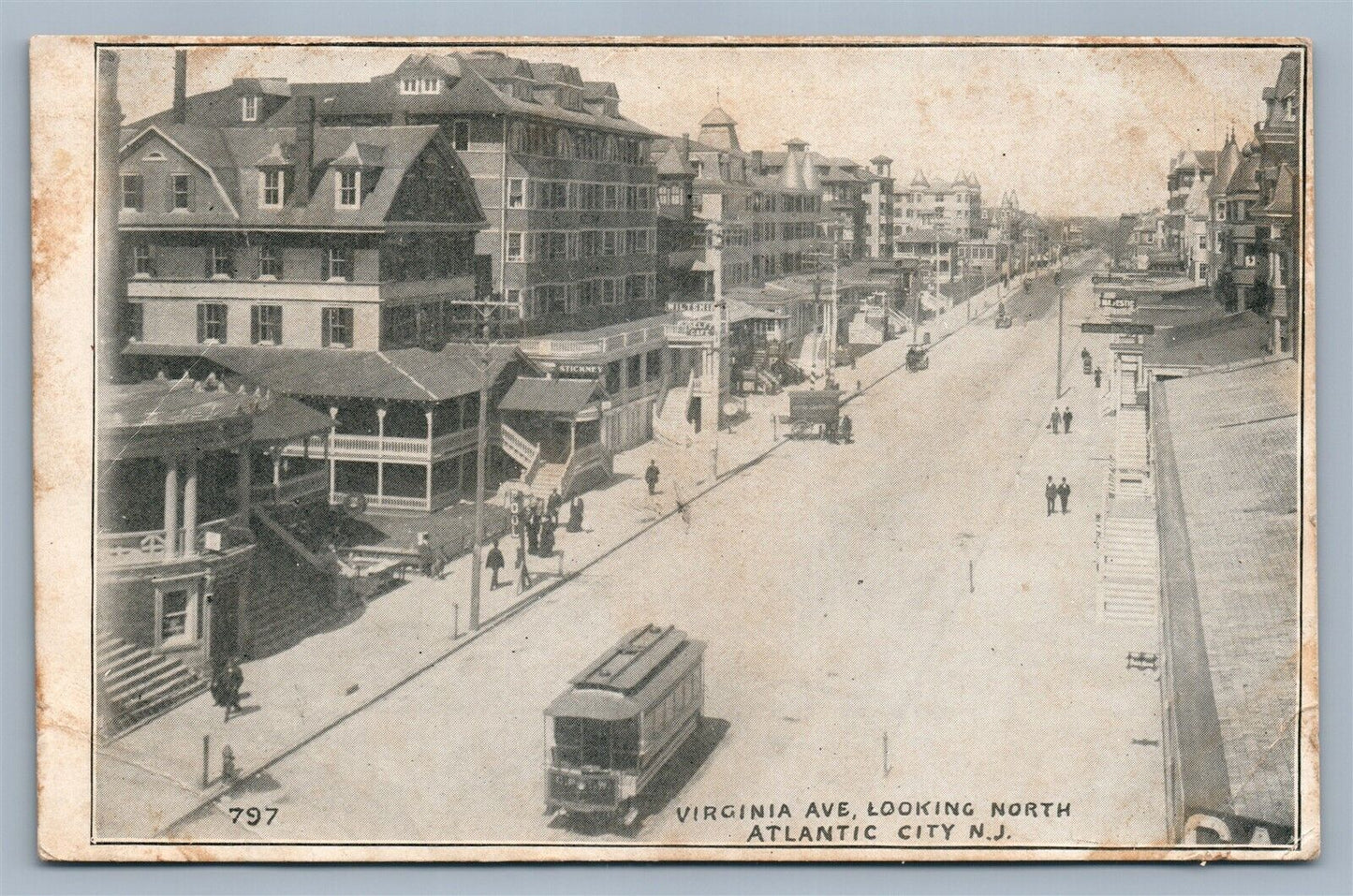 ATLANTIC CITY NJ VIRGINIA AVENUE ANTIQUE POSTCARD