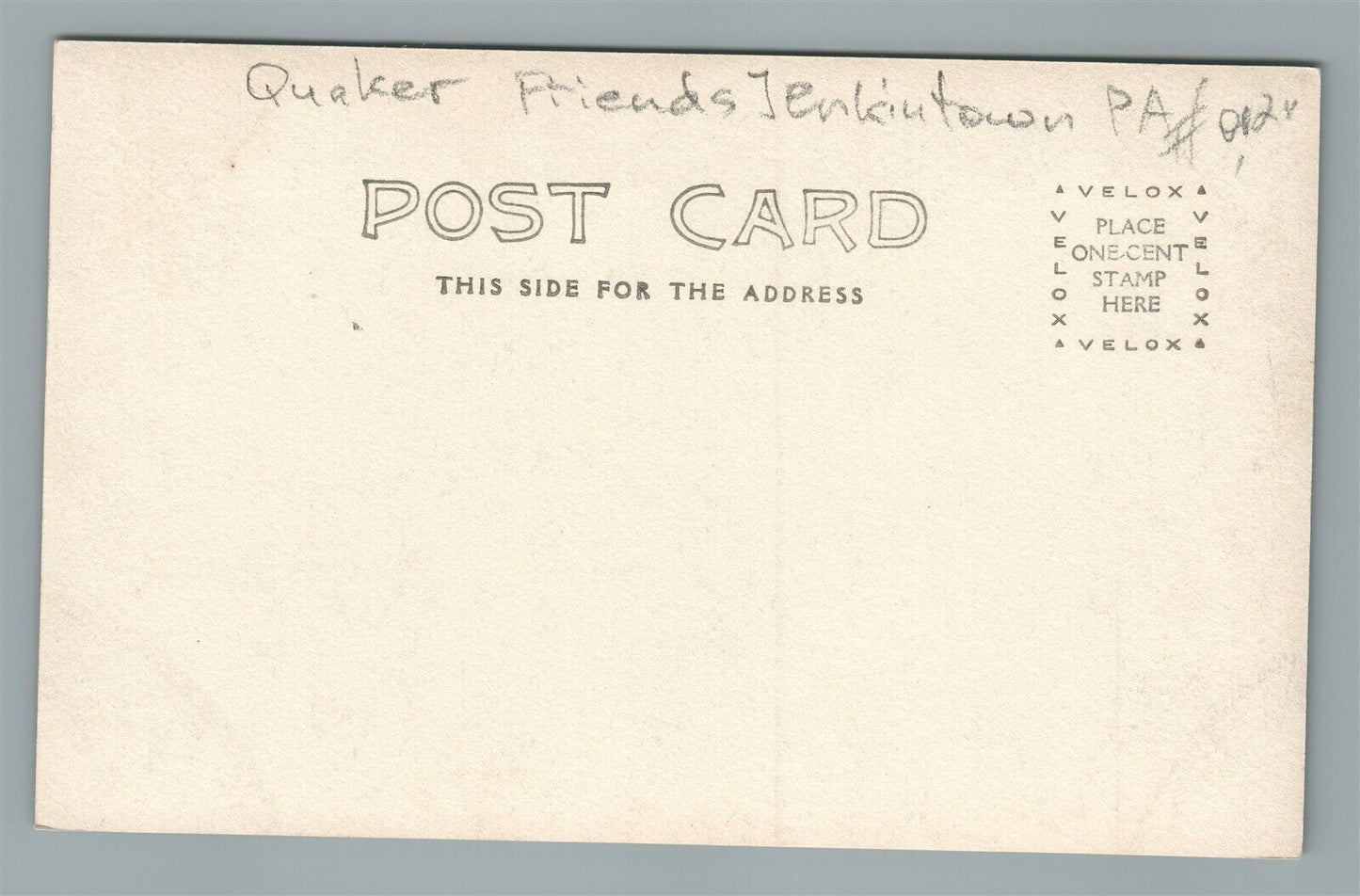 JENKINTOWN PA ABINGTON QUAKER MEETING HOUSE ANTIQUE REAL PHOTO POSTCARD RPPC