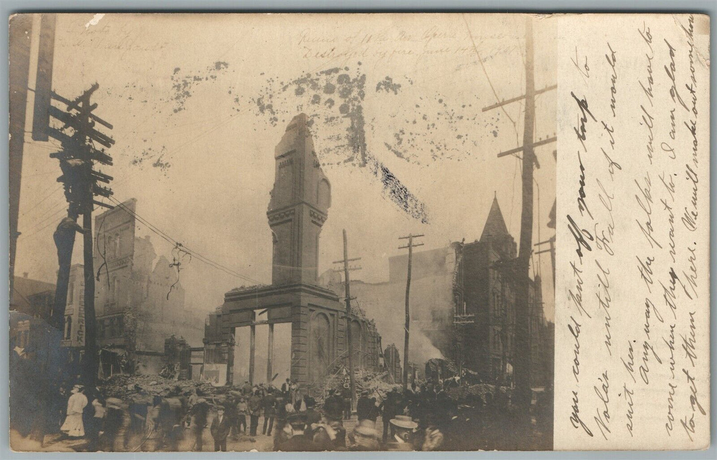 ALTOONA PA AFTER FIRE ANTIQUE REAL PHOTO POSTCARD RPPC