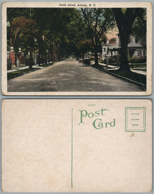 AUBURN N.Y. SOUTH STREET ANTIQUE POSTCARD