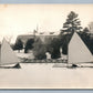 SUOM FINLAND 1912 ANTIQUE REAL PHOTO POSTCARD RPPC SAILS in ICY RIVER