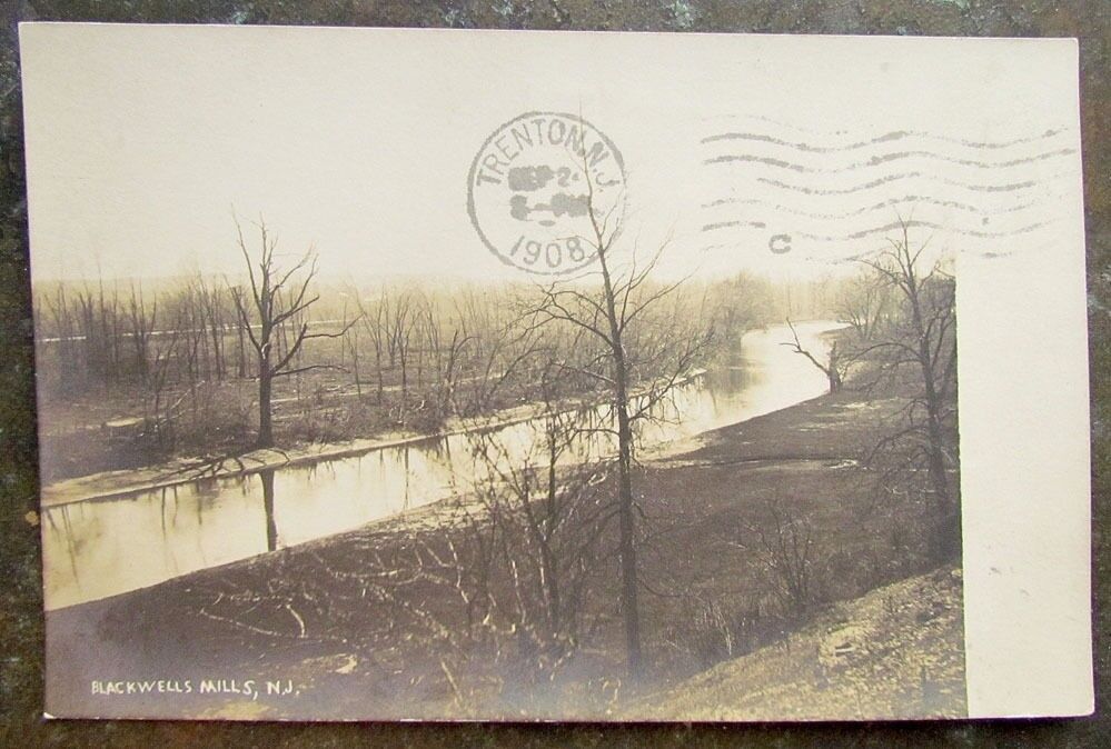 BLACKWELLS MILLS N.J. RPPC ANTIQUE 1908 REAL PHOTO POSTCARD