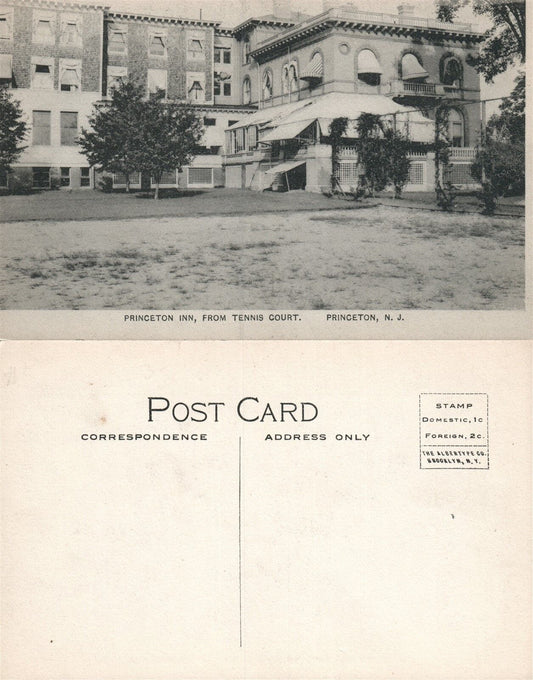 PRINCETON N.J. INN FROM TENNIS COURT ANTIQUE POSTCARD HOTEL