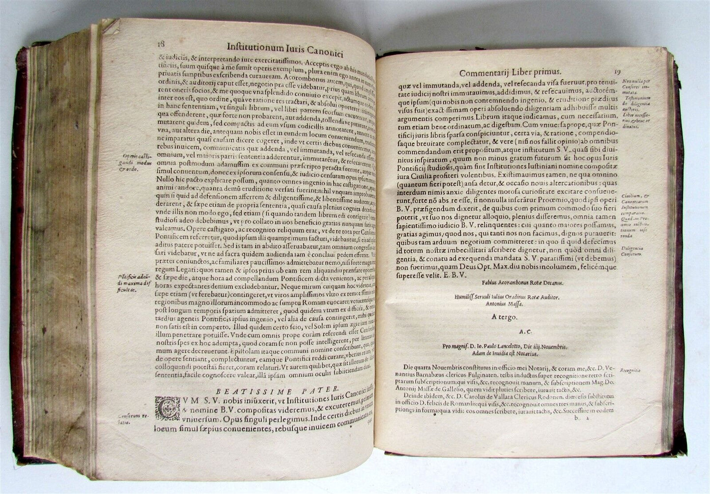 1584 LAW BOOK antique Institutiones iuris canonici IO. PAULO LANCELOTTO PERUSINO