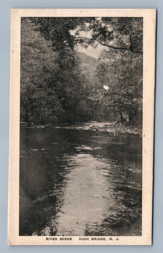 HIGH BRIDGE NJ RIVER SCENE ANTIQUE POSTCARD