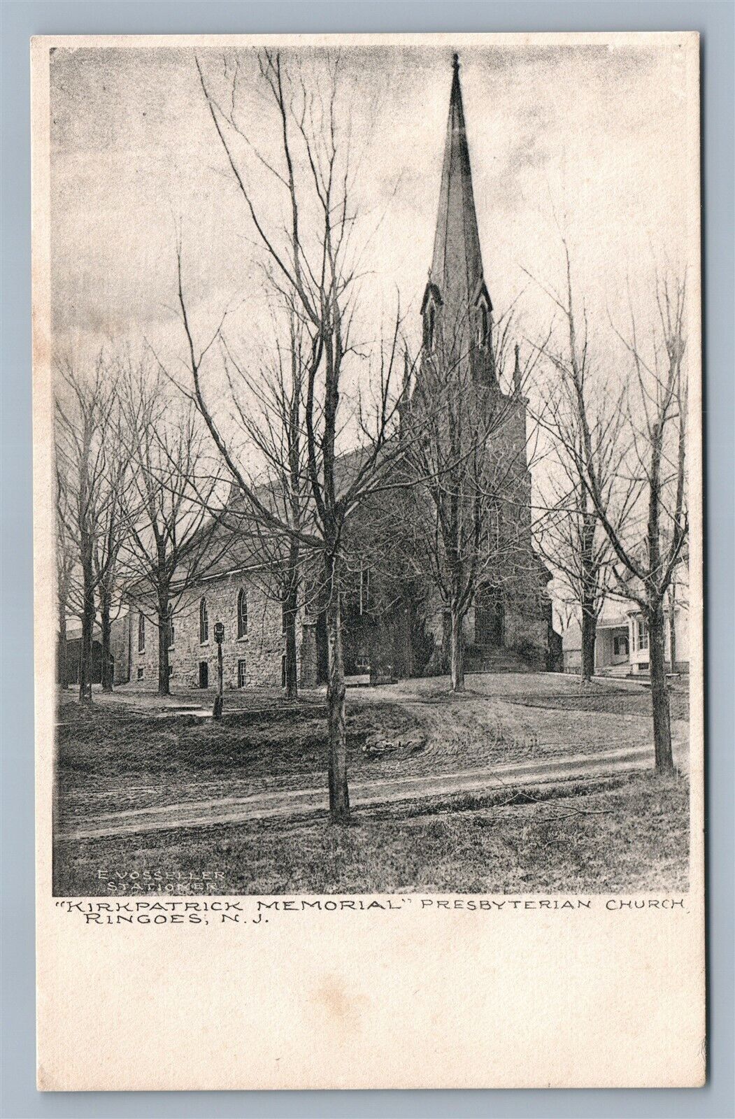 RINGOES NJ KIRKPATRICK MEMORIAL PRESBYTERIAN CHURCH ANTIQUE POSTCARD