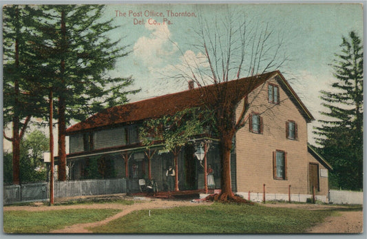 THORNTON PA POST OFFICE ANTIQUE POSTCARD