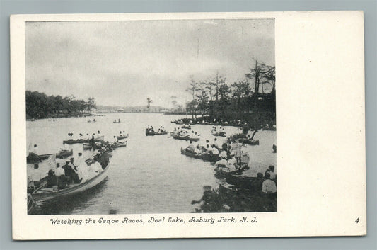 ASBURY PARK NJ DEAL LAKE CANOE RACES ANTIQUE POSTCARD