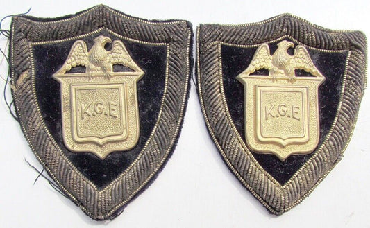 KNIGHTS OF GOLDEN EAGLE FRATERNAL PAIR OF ANTIQUE PATCHES