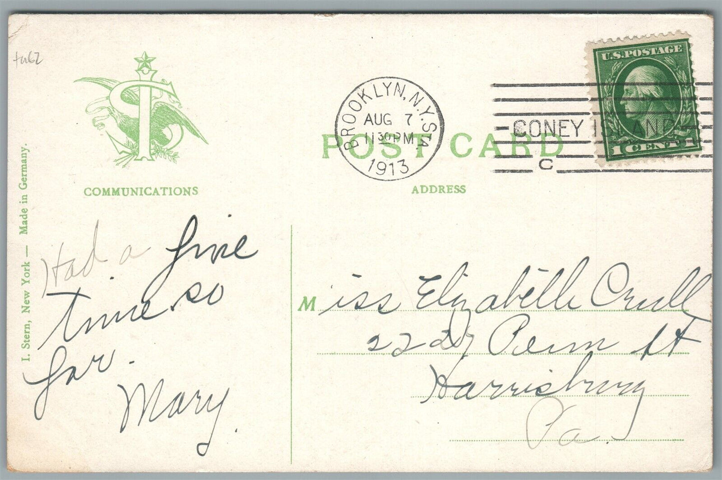 MANHATTAN BEACH NJ HOTEL ANTIQUE POSTCARD