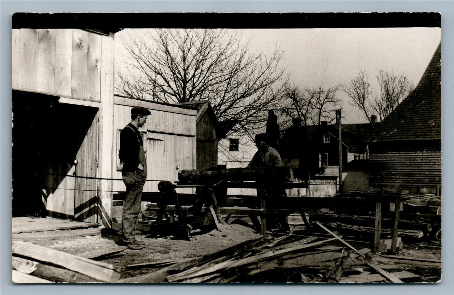 SAWMILL ANTIQUE REAL PHOTO POSTCARD RPPC