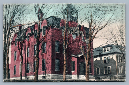 CARTHAGE NY ST.JAME'S PAROCHIAL SCHOOL ANTIQUE POSTCARD