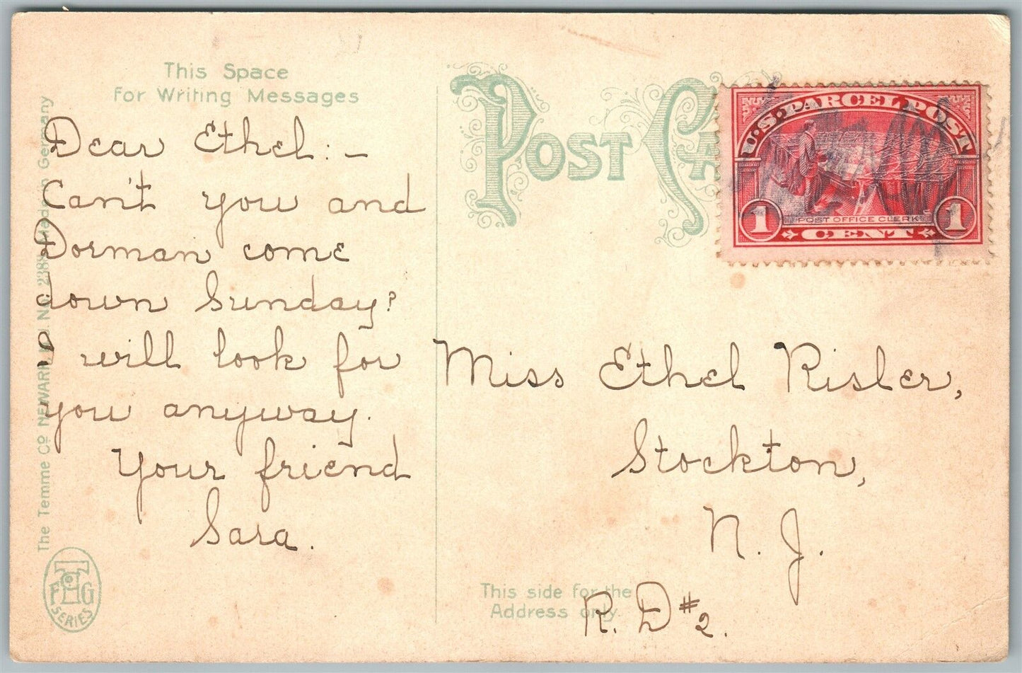 FLEMINGTON NJ BROAD STREET ANTIQUE POSTCARD