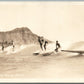 WAIKIKI HI SURF RIDING VINTAGE REAL PHOTO POSTCARD RPPC