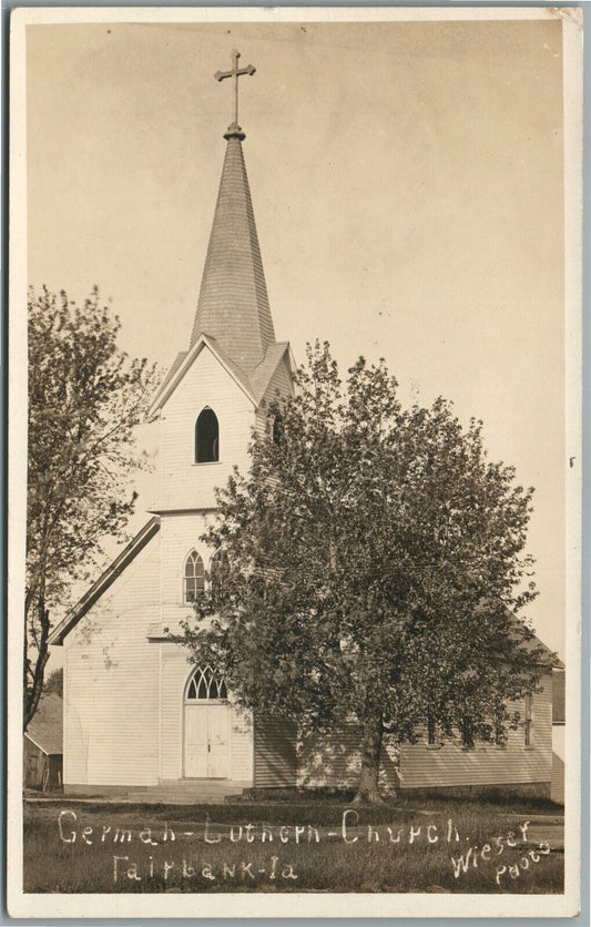 FAIRBANK IA GERMAN LUTHERAN CHURCH ANTIQUE REAL PHOTO POSTCARD RPPC