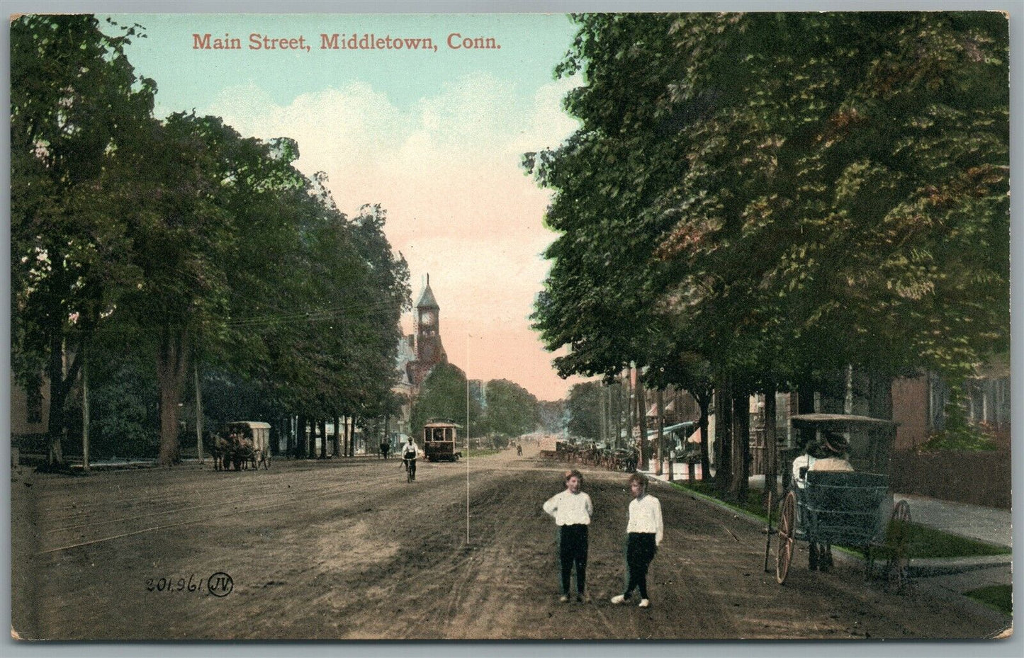 MIDDLETOWN CT MAIN STREET ANTIQUE POSTCARD