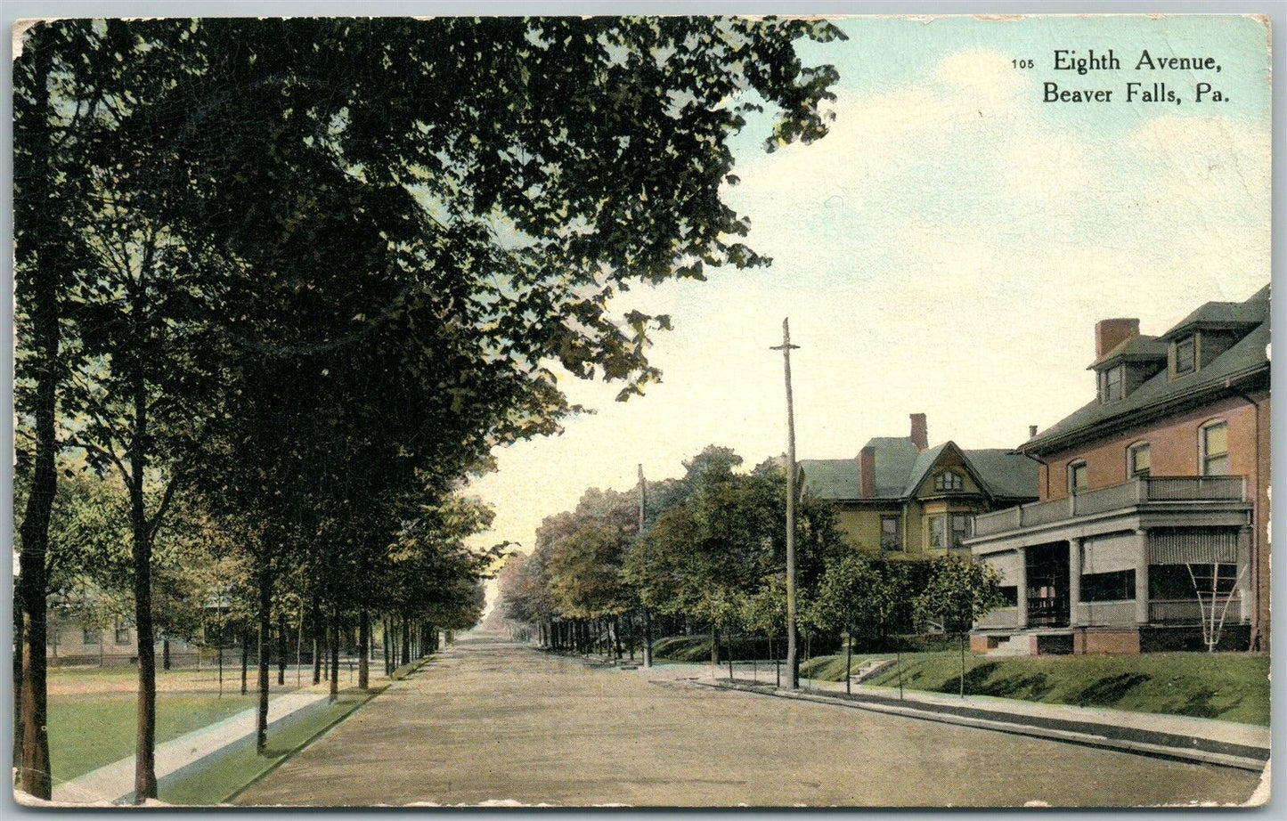 BEAVER FALLS PA EIGHT AVENUE ANTIQUE POSTCARD