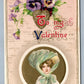 TO MY VALENTINE 1911 EMBOSSED SAMUEL SCHMUCKER ANTIQUE POSTCARD by JOHN WINSCH