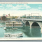 NEW BRUNSWICK NJ RARITAN BOAT CLUB & COUNTY BRIDGE ANTIQUE POSTCARD