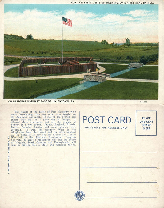 UNIONTOWN PA NATIONAL HIGHWAY VINTAGE POSTCARD