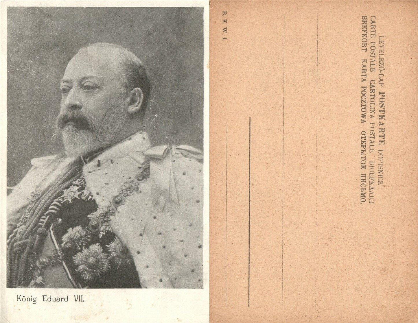 BRITISH KING EWARD VII UNDIVIDED ANTIQUE POSTCARD