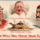 AMERICAN VS. REAL TURK ANTIQUE POSTCARD