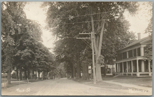 WATERBURY VT MAIN STREET ANTIQUE REAL PHOTO POSTCARD RPPC