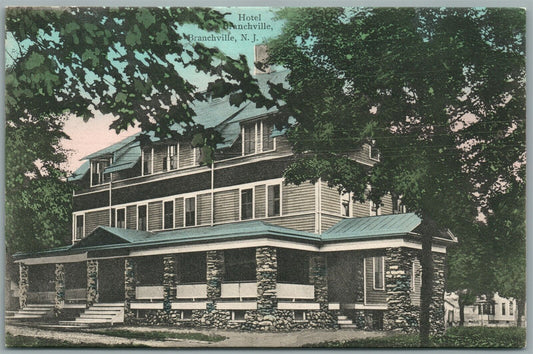 BRANCHVILLE NJ HOTEL ANTIQUE POSTCARD
