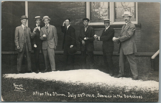 PITTSFIELD MA SUMMER in BERKSHIRES AFTER STORM ANTIQUE REAL PHOTO POSTCARD RPPC