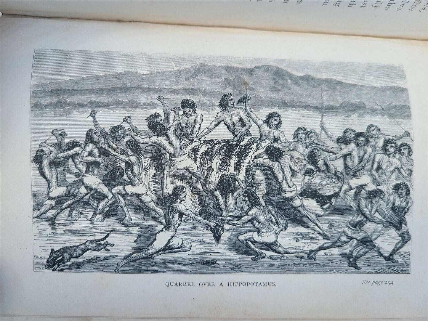 1868 NILE TRIBUTARIES OF ABYSSINIA SWORD HUNTERS of HAMRAN ARABS ILLUSTR antique