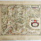 1640 MAP of FRANCE SAVOY by WILLEM BLAEU antique AUTHENTIC hand colored