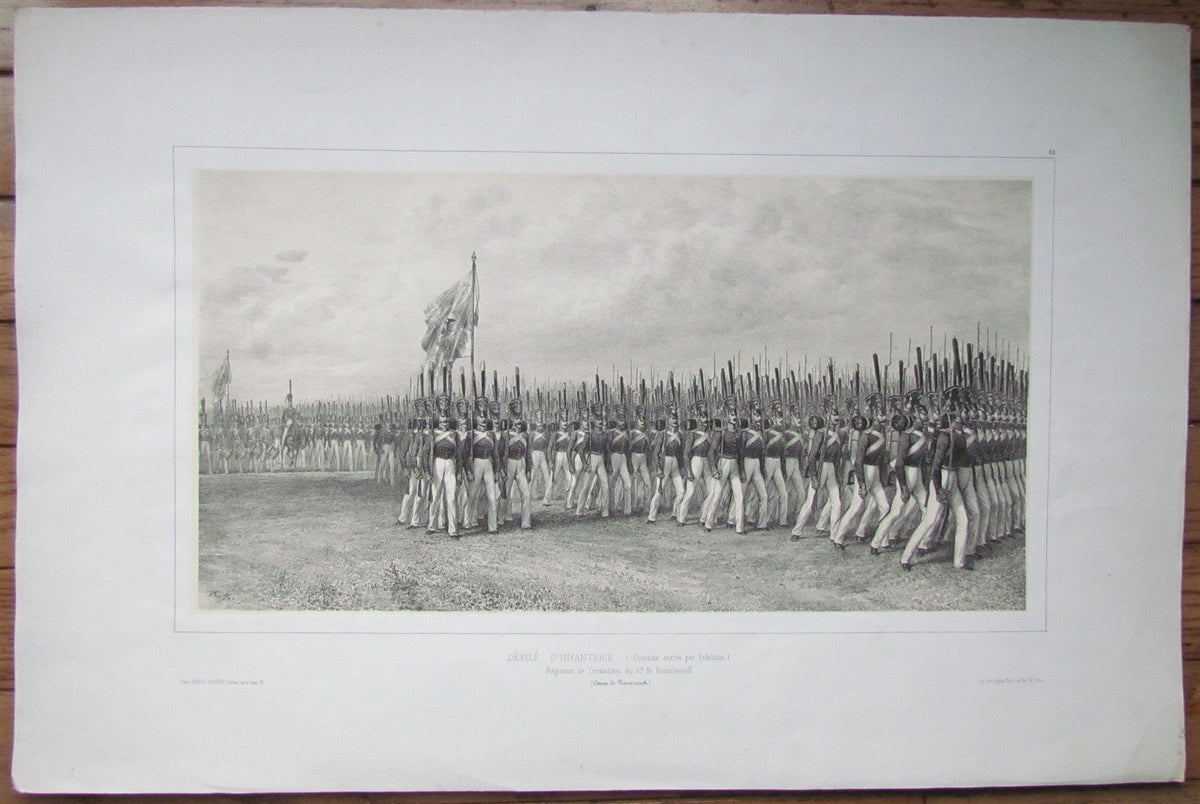 RUSSIAN ARMY ARTILLERY REGIMENT PARADE VOZNESENSK CAMP ANTIQUE ENGRAVING