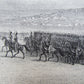 RUSSIAN ARTILLERY REGIMENT PARADE VOZNESENSK CAMP ANTIQUE ENGRAVING