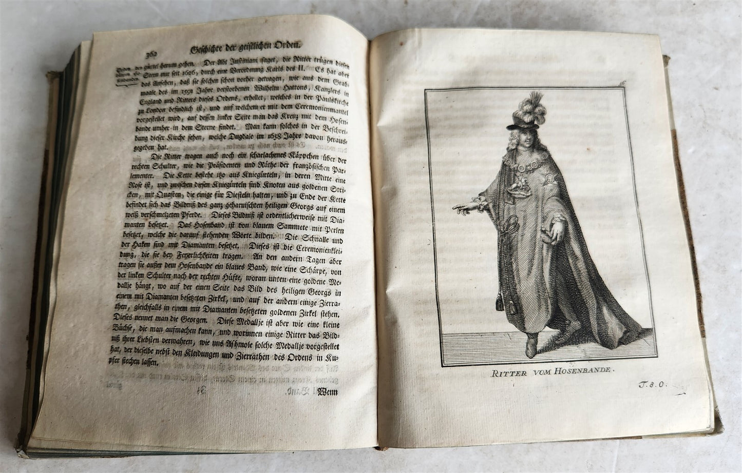 1756 ILLUSTRATED COSTUME HISTORY of MONKS & KNIGHTS for both sexes antique