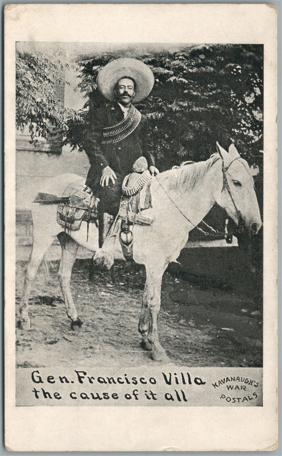MEXICAN REVOLUTION GENERAL FRANCISCO VILLA ANTIQUE POSTCARD