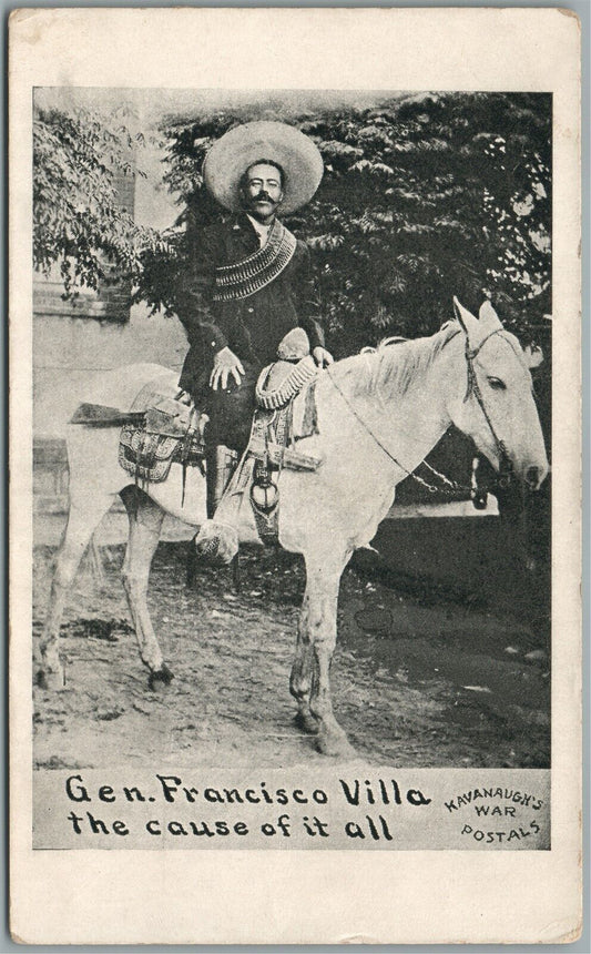 MEXICAN REVOLUTION GENERAL FRANCISCO VILLA ANTIQUE POSTCARD