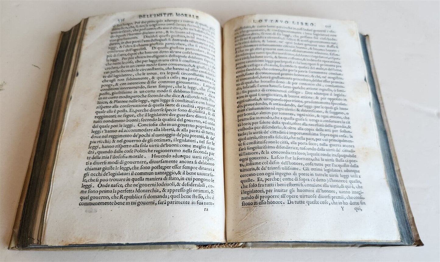 1583 DELLA INSTITUTION MORALE di M.ALESSANDRO PICCOLOMINI antique VELLUM BINDING