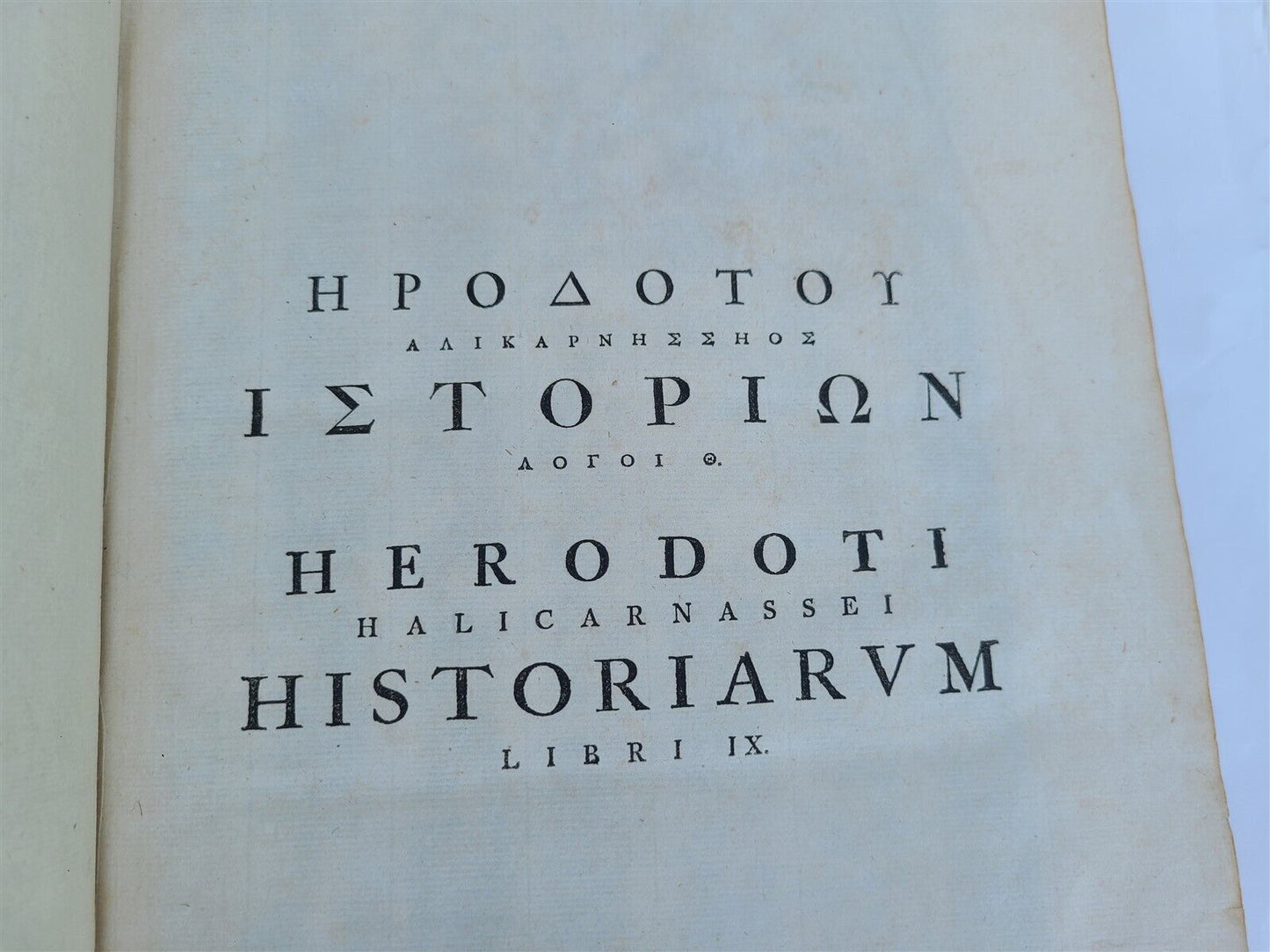 1763 HERODOTUS HISTORY MASSIVE FOLIO antique Historiarum Libri XI GREEK & LATIN