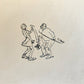 1900s ARTISTS LITTLE ALBUM - MANUSCRIPT DRAWINGS antique ILLUSTRATED