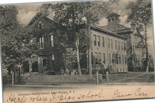 EAST ORANGE NJ ELMWOOD PUBLIC SCHOOL ANTIQUE POSTCARD