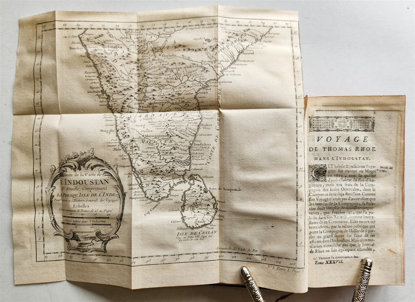 1752 HISTOIRE des VOYAGES antique illustrated INDOUSTAN INDIA PAKISTAN TRAVELS