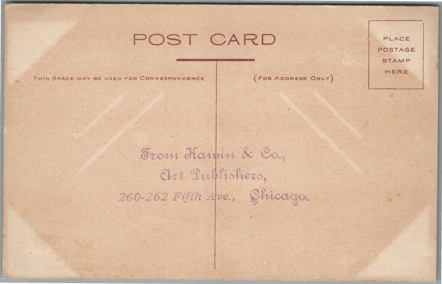 CHICAGO IL POST CARD MANUFACTURE KAWIN & CO. ADVERTISING ANTIQUE POSTCARD