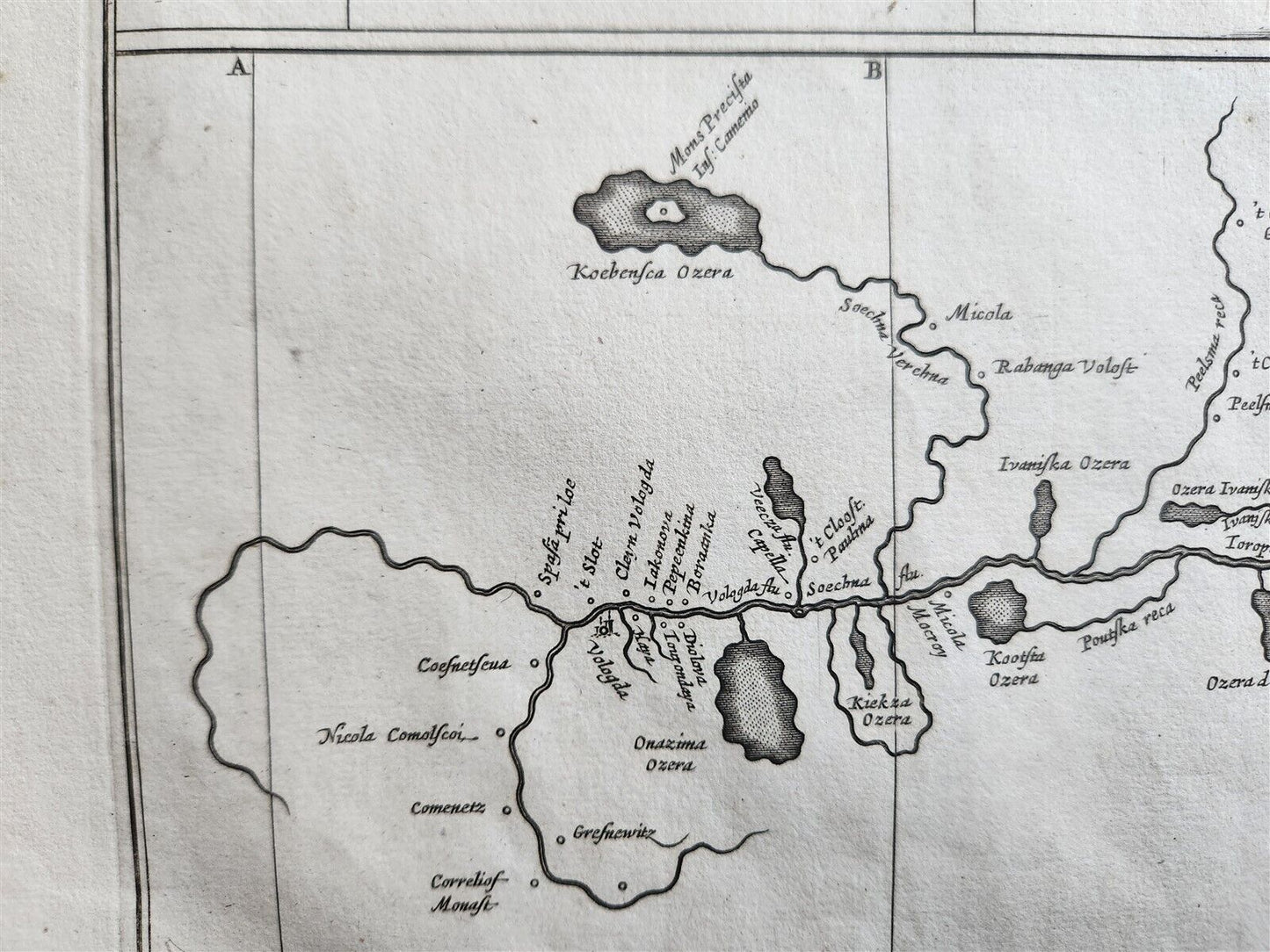 1680 MAP of NORTH RUSSIA antique DWINA FLUVII Nova Description 23 by 27" RARE