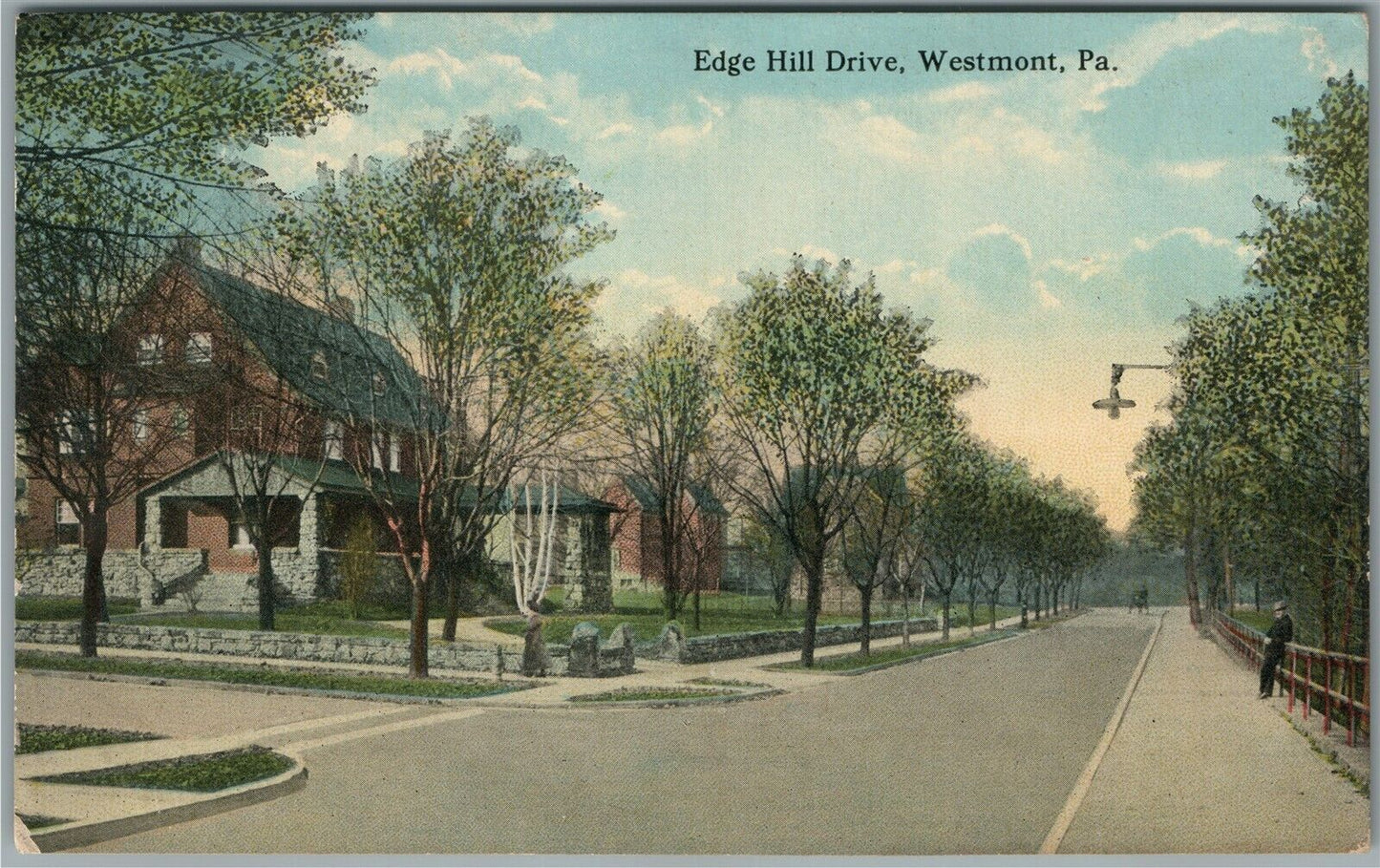 WESTMONT PA EDGE HILL DRIVE ANTIQUE POSTCARD