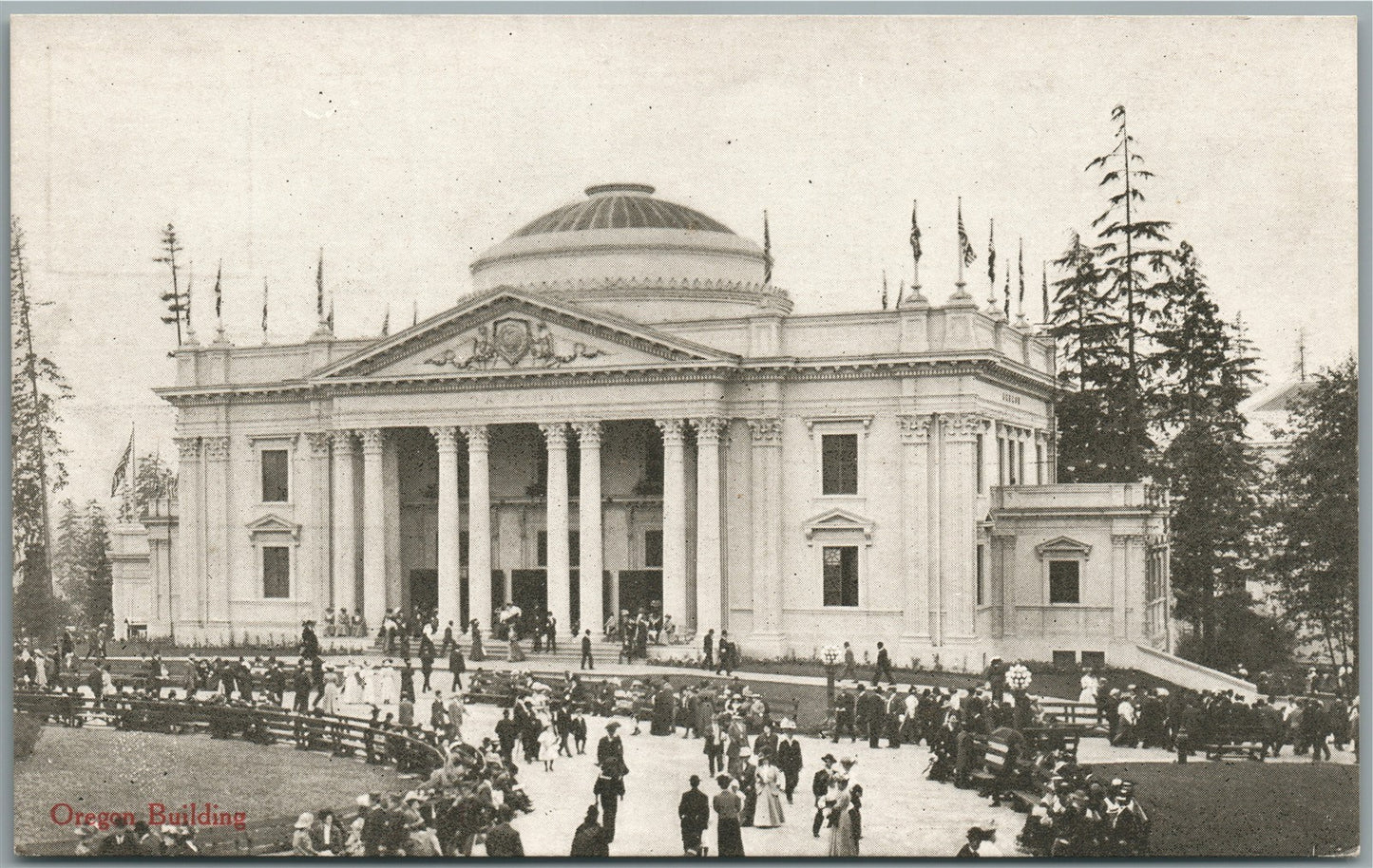 SEATTLE WA 1909 ALASKA YUKON PACIFIC EXPOSITION OREGON BUILDING ANTIQUE POSTCARD