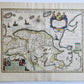 1640 FRIESLAND GRONINGEN NETHERLANDS MAP by WILLEM BLAEU antique AUTHENTIC