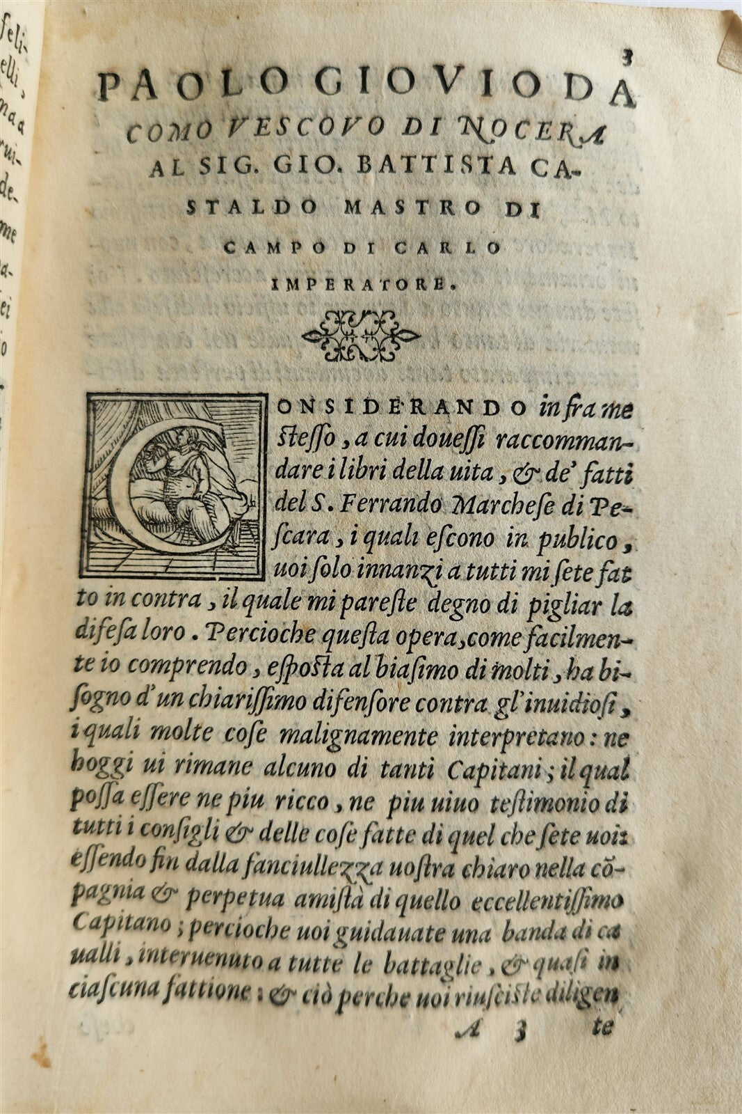 1557 PAOLO GIOVIO antique Life of Don Ferrando Davalo Marquis of Pescara VELLUM