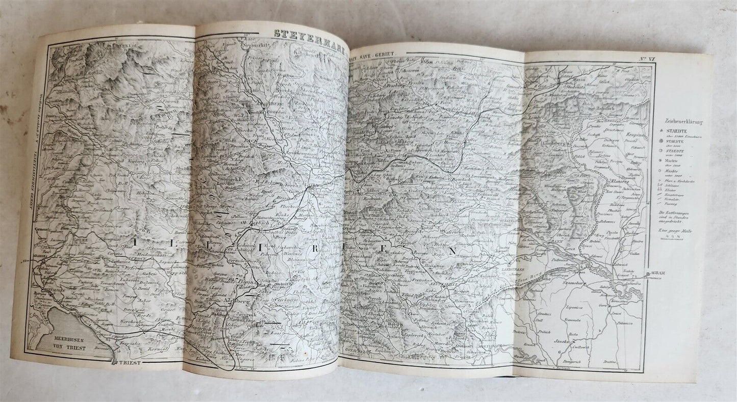 1857 ITALIAN TRAVELLER'S BOOK by Dr.FORSTER in GERMAN antique ILLUSTRATED w/MAPS