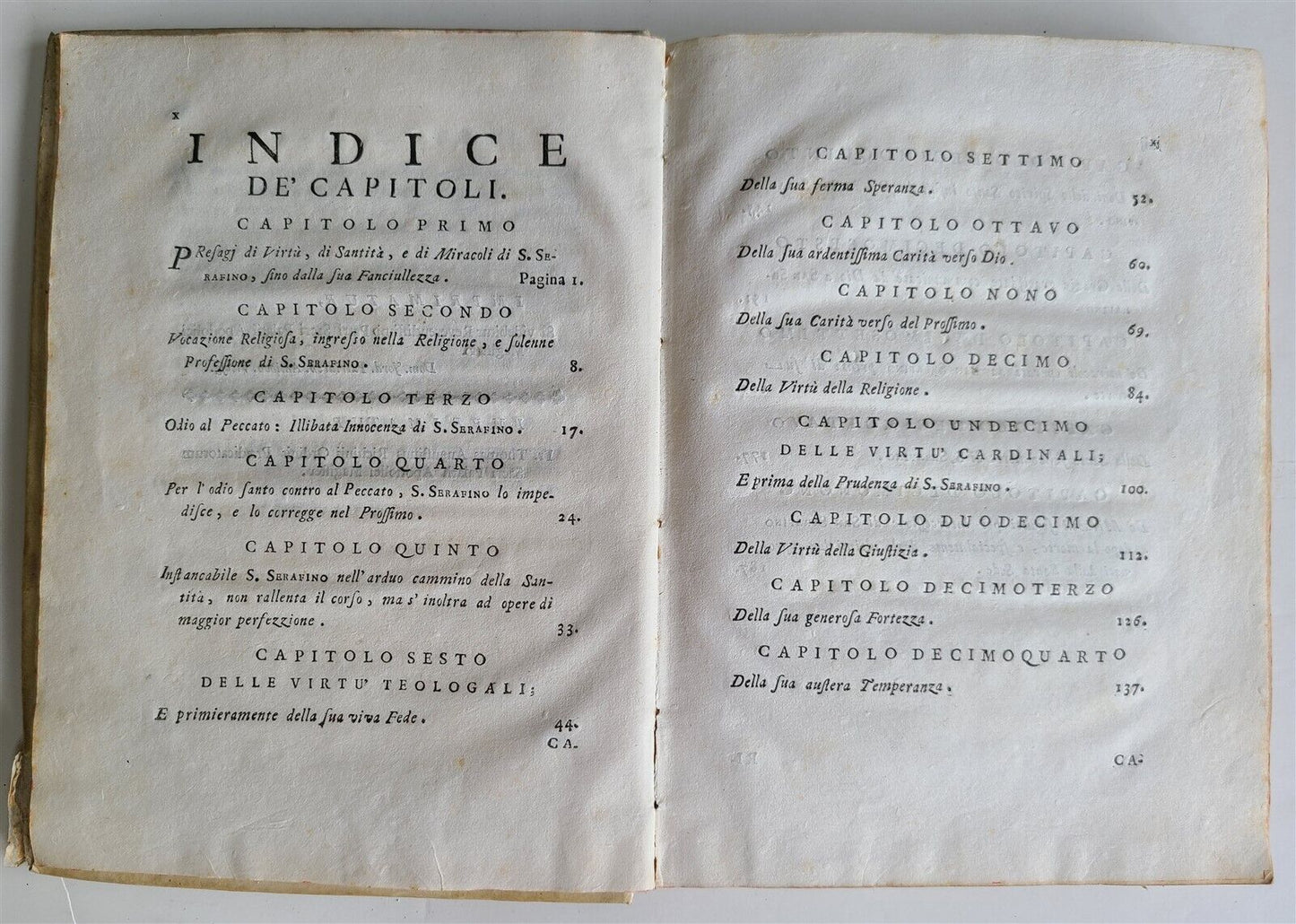 1768 RISTRETTO DELLA VITA DI SAN SERAFINO antique VELLUM BOUND in Italian