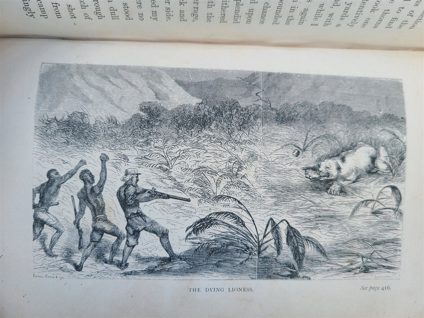 1868 NILE TRIBUTARIES OF ABYSSINIA SWORD HUNTERS of HAMRAN ARABS ILLUSTR antique